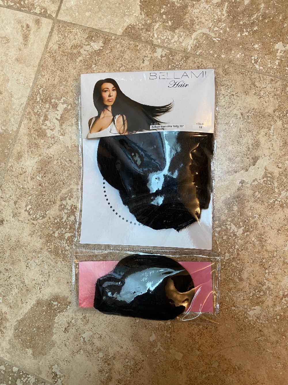 BELLAMI Lace Weft Clip-in, Off Black #1B Natural, 20 inch